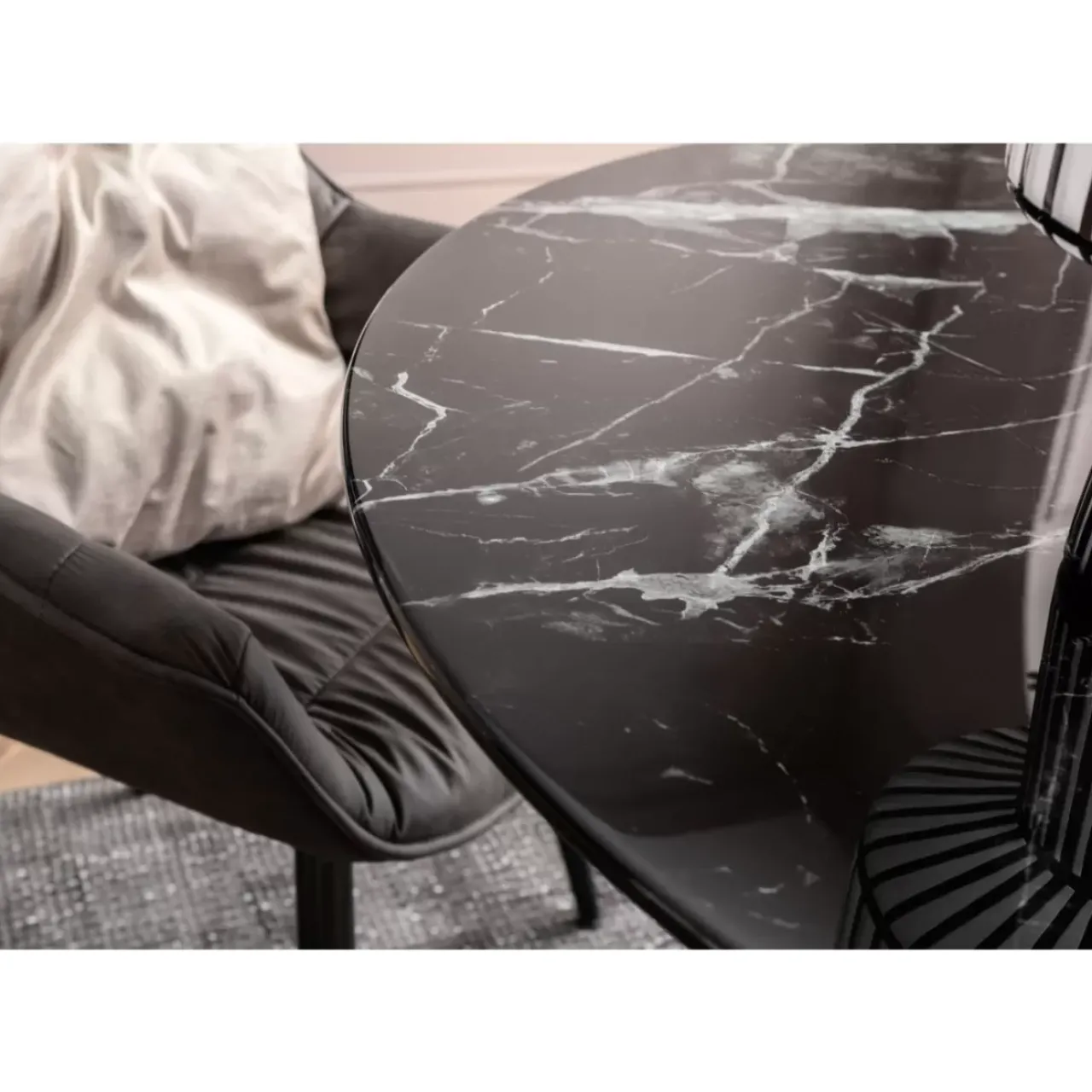 KARE Design Tische-Tisch Solo Marble Schwarz O110