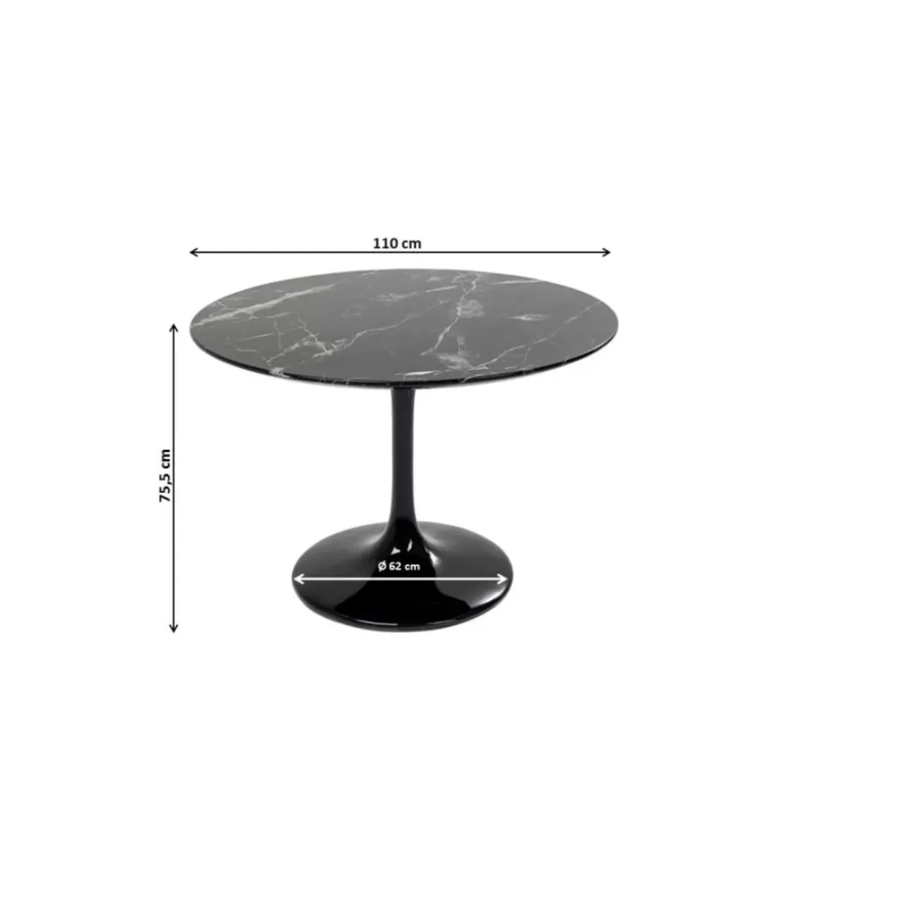 KARE Design Tische-Tisch Solo Marble Schwarz O110