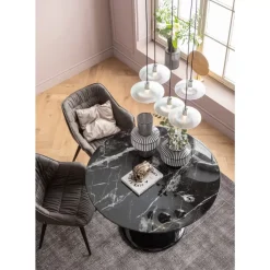 KARE Design Tische-Tisch Solo Marble Schwarz O110