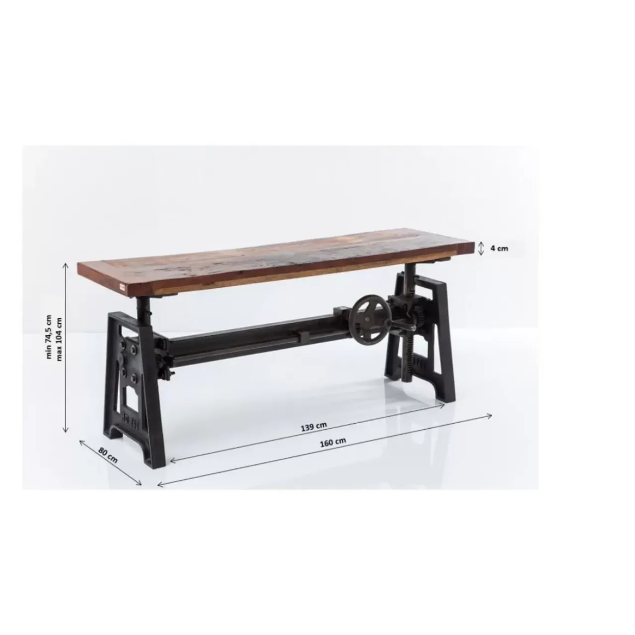 KARE Design Tische-Tisch Steamboat Econo Hohenverstellbar 160X80