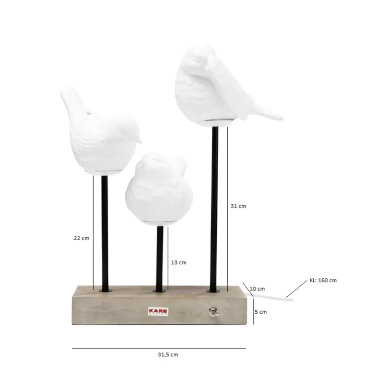 KARE Design Tischleuchten-Tischleuchte Animal Birds Led