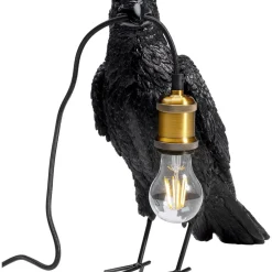 KARE Design Tischleuchten-Tischleuchte Animal Crow Matt Schwarz