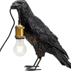 KARE Design Tischleuchten-Tischleuchte Animal Crow Matt Schwarz