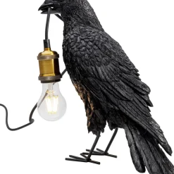 KARE Design Tischleuchten-Tischleuchte Animal Crow Matt Schwarz
