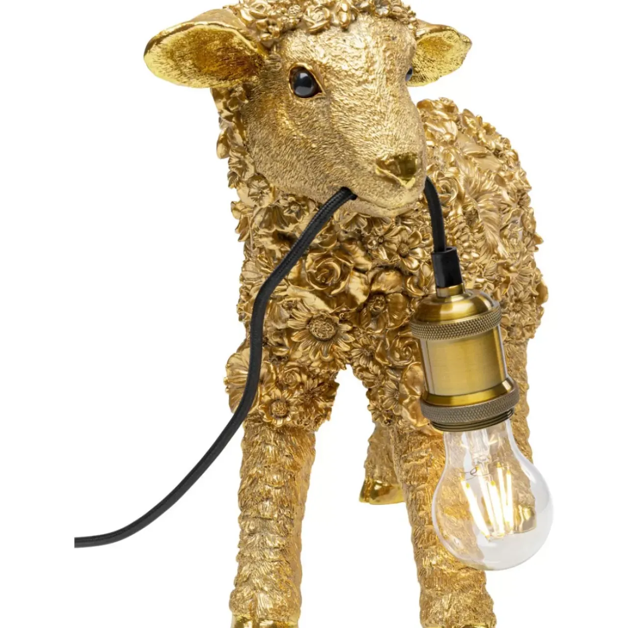 KARE Design Tischleuchten-Tischleuchte Animal Flower Sheep Gold 36Cm