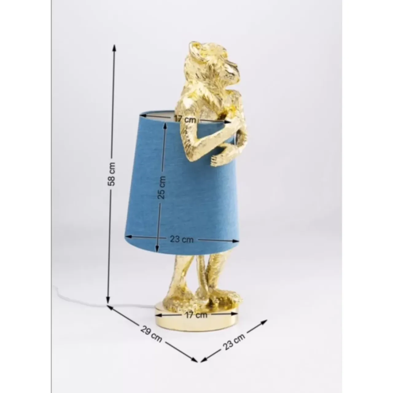 KARE Design Tischleuchten-Tischleuchte Animal Monkey Gold Blau