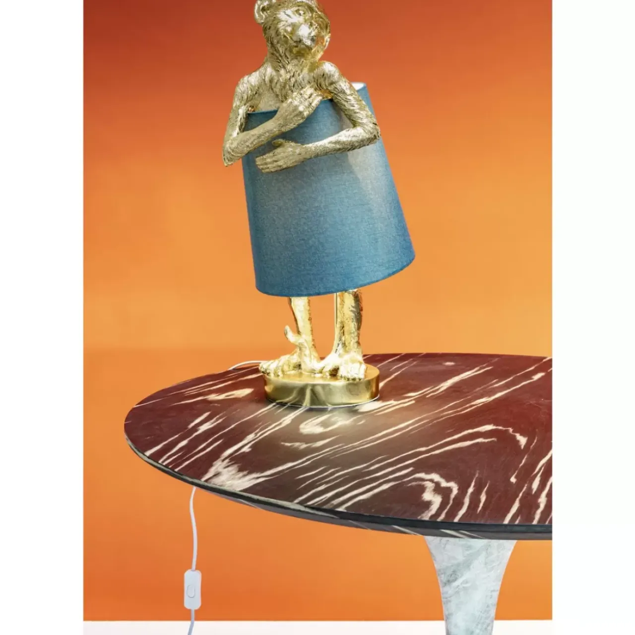 KARE Design Tischleuchten-Tischleuchte Animal Monkey Gold Blau
