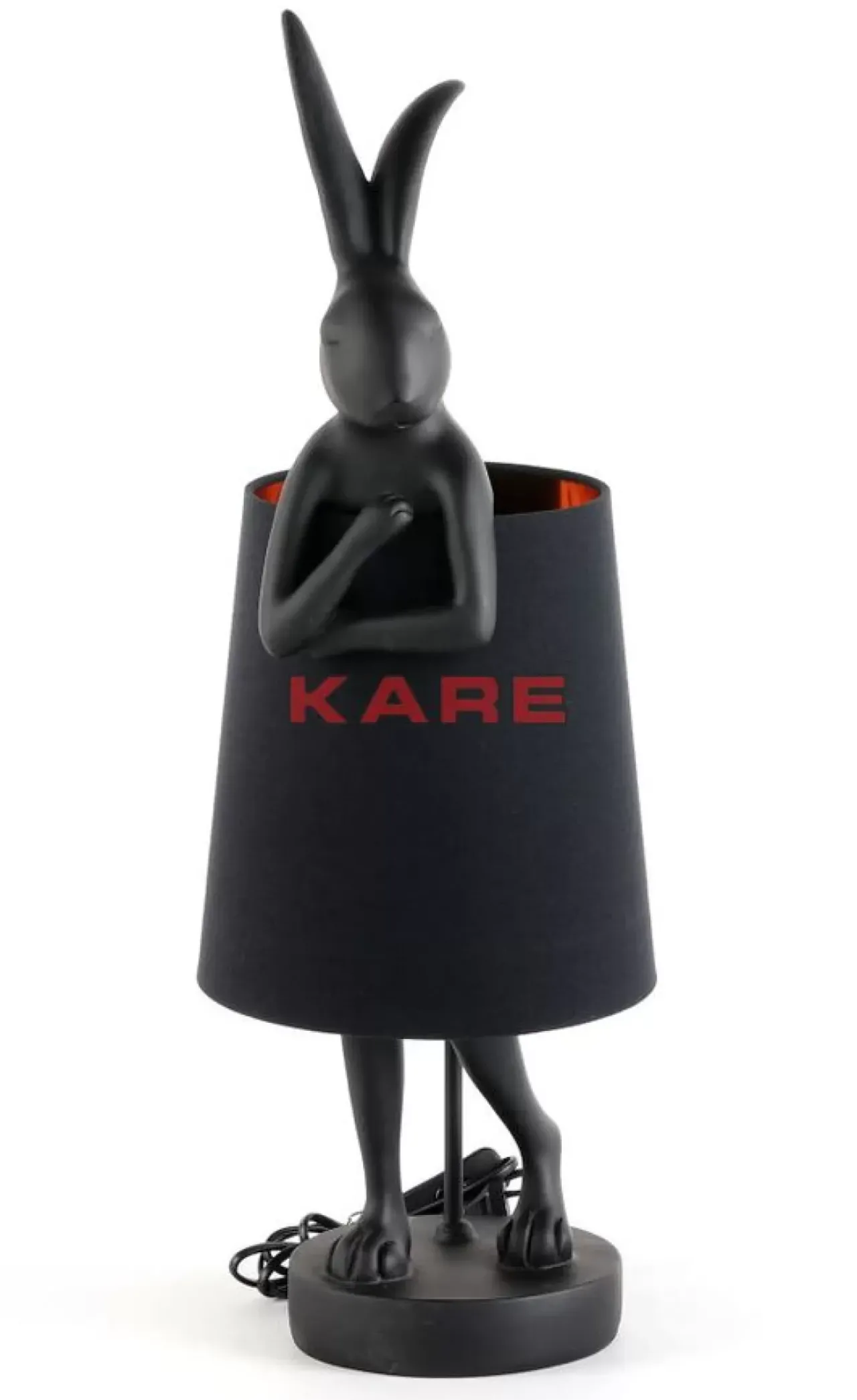 KARE Design Tischleuchten-Tischleuchte Animal Rabbit Matt Schwarz 68Cm