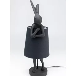 KARE Design Tischleuchten-Tischleuchte Animal Rabbit Matt Schwarz 68Cm