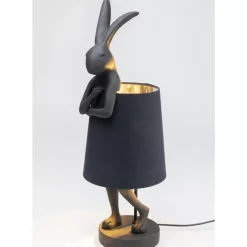 KARE Design Tischleuchten-Tischleuchte Animal Rabbit Matt Schwarz 68Cm