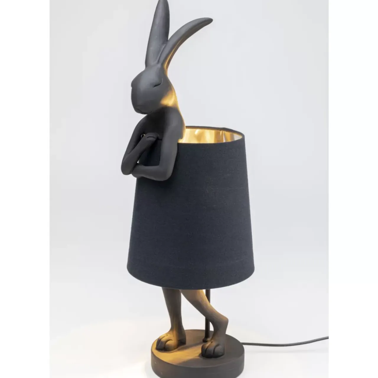 KARE Design Tischleuchten-Tischleuchte Animal Rabbit Matt Schwarz 68Cm