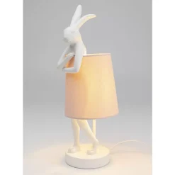 KARE Design Tischleuchten-Tischleuchte Animal Rabbit Weis/Rosa 50Cm
