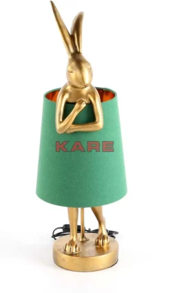 KARE Design Tischleuchten-Tischleuchte Animal Rabbit Gold/Grun 68Cm