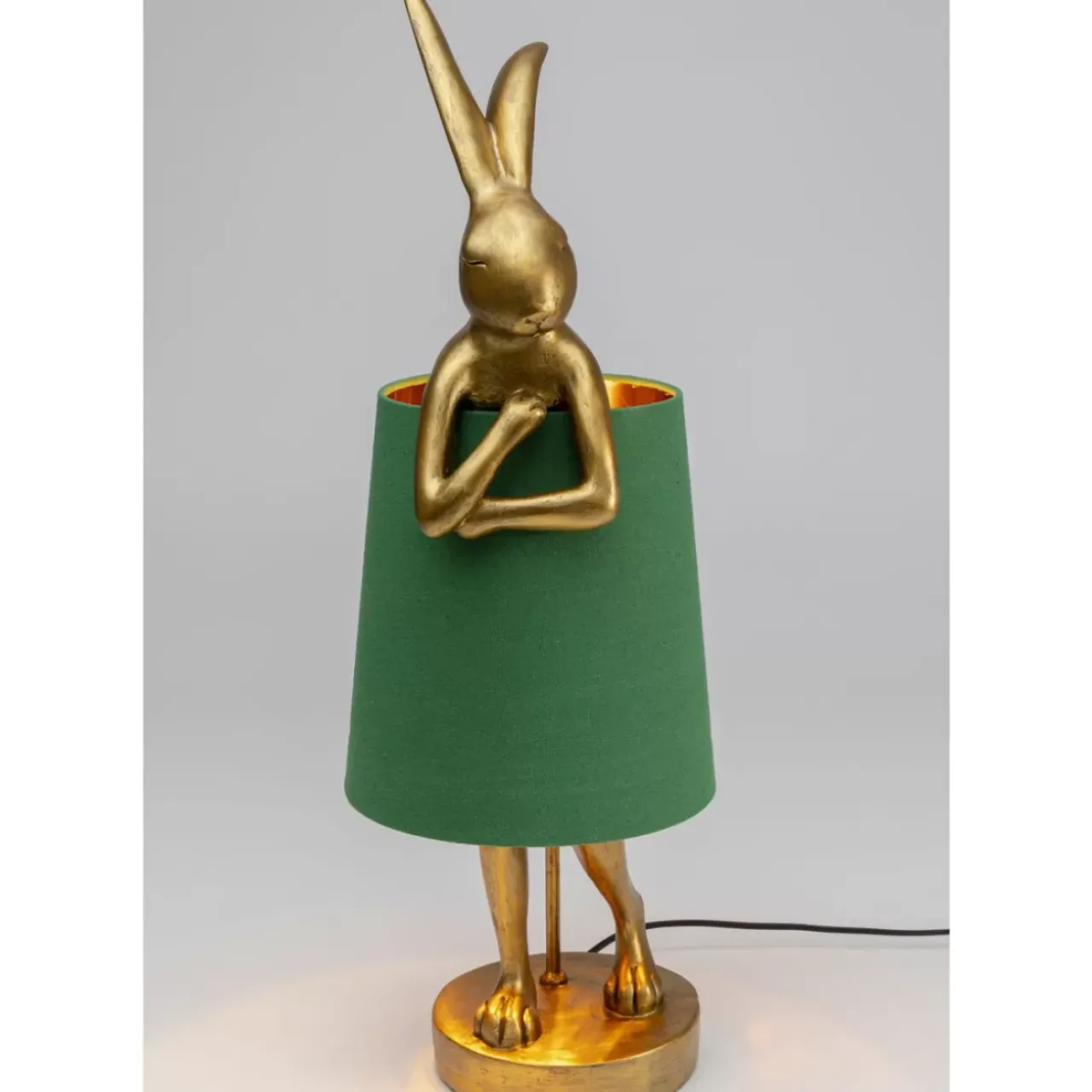 KARE Design Tischleuchten-Tischleuchte Animal Rabbit Gold/Grun 68Cm