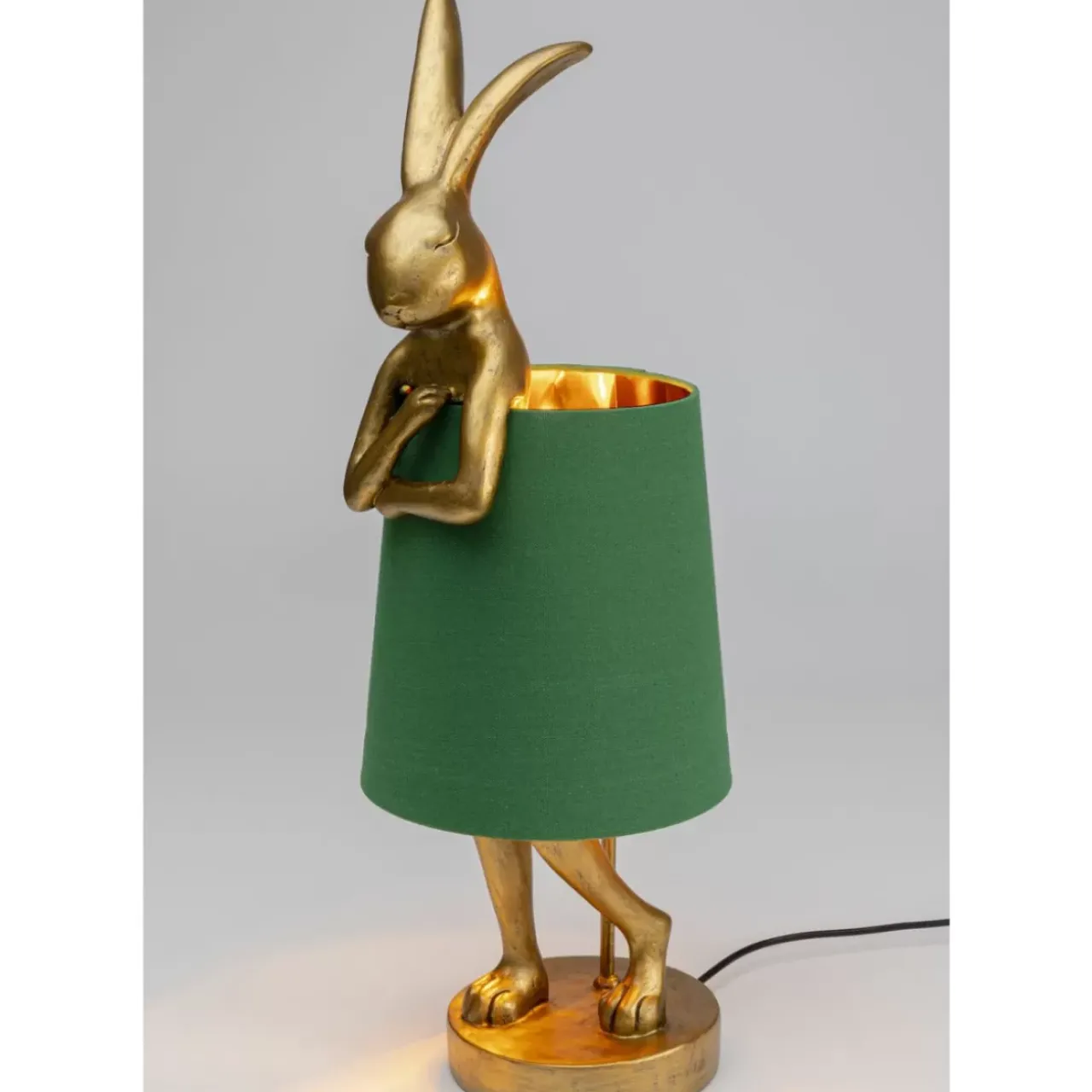 KARE Design Tischleuchten-Tischleuchte Animal Rabbit Gold/Grun 68Cm
