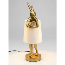 KARE Design Tischleuchten-Tischleuchte Animal Rabbit Gold/Weis 50Cm