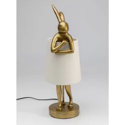 KARE Design Tischleuchten-Tischleuchte Animal Rabbit Gold/Weis 50Cm