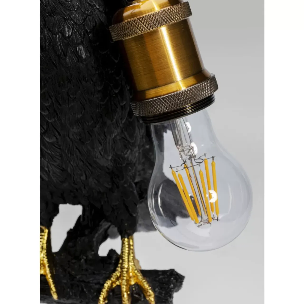 KARE Design Tischleuchten-Tischleuchte Animal Sitting Crow Matt Schwarz