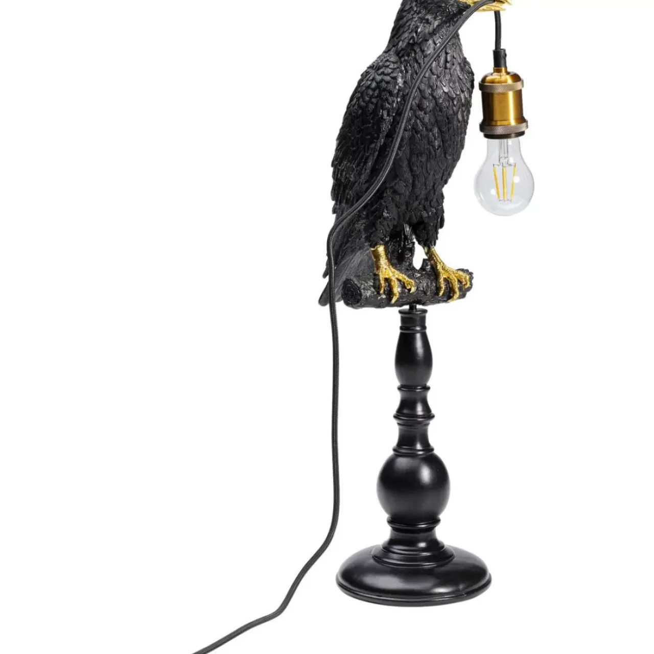 KARE Design Tischleuchten-Tischleuchte Animal Sitting Crow Matt Schwarz