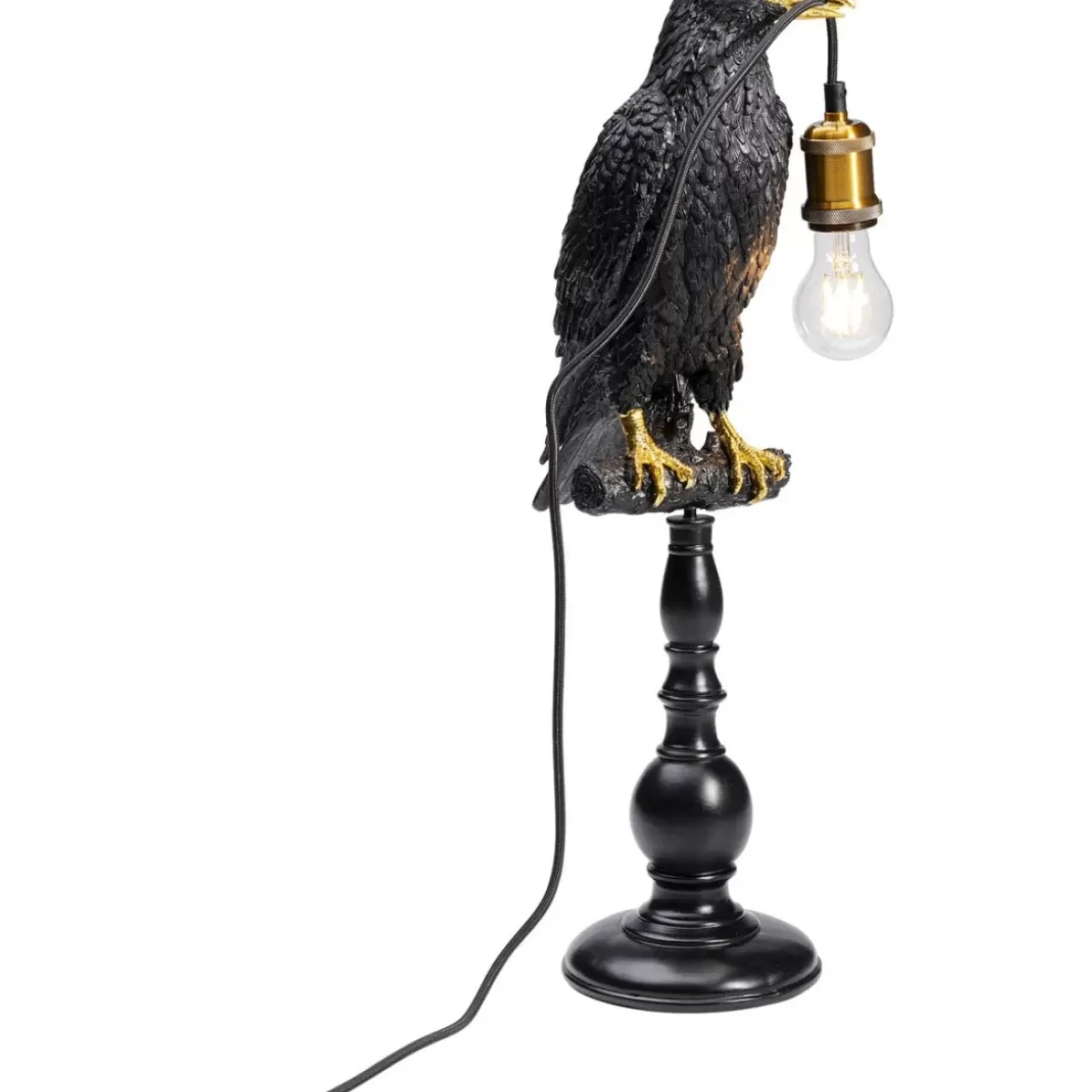 KARE Design Tischleuchten-Tischleuchte Animal Sitting Crow Matt Schwarz