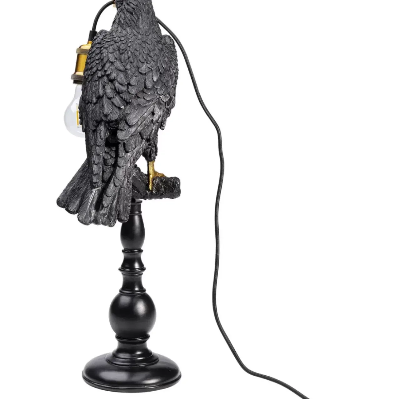 KARE Design Tischleuchten-Tischleuchte Animal Sitting Crow Matt Schwarz