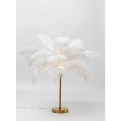 KARE Design Tischleuchten-Tischleuchte Feather Palm Weis 60Cm