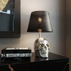 KARE Design Tischleuchten-Tischleuchte Skull Crystals Front 44Cm