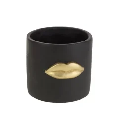 KARE Design Aufbewahrung & Ordnung-Ubertopf Lips Schwarz/Gold