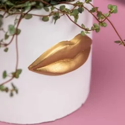 KARE Design Aufbewahrung & Ordnung-Ubertopf Lips Weiss/Gold