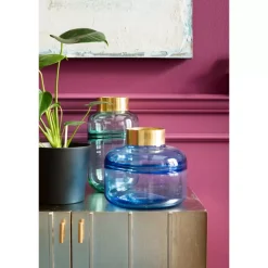 KARE Design Vasen-Vase Positano Belly Blau 21Cm