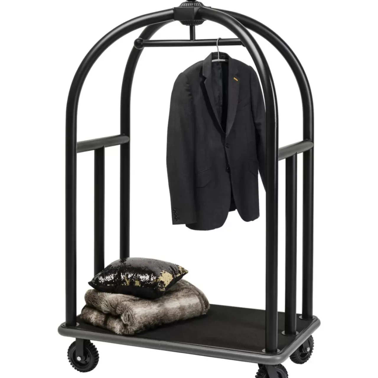 KARE Design Kleinmöbel & Sonstiges-Vip Gepackwagen Vegas Matt Schwarz