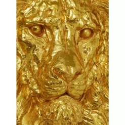 KARE Design Bilder-Wandobjekt Lion Head Gold 90X100Cm