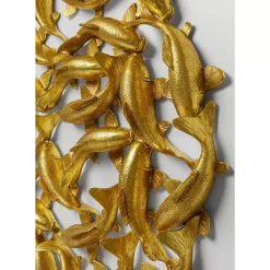 KARE Design Bilder-Wandobjekt School Of Koi Gold O160Cm