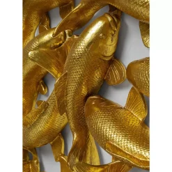KARE Design Bilder-Wandobjekt School Of Koi Gold O160Cm
