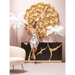 KARE Design Bilder-Wandobjekt School Of Koi Gold O160Cm