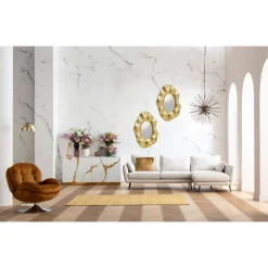 KARE Design Spiegel-Wandspiegel Riley Gold 150X98Cm