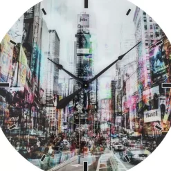 KARE Design Uhren-Wanduhr Glas Times Square O80Cm