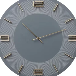 KARE Design Uhren-Wanduhr Leonardo Grau/Gold