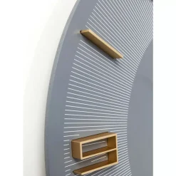 KARE Design Uhren-Wanduhr Leonardo Grau/Gold