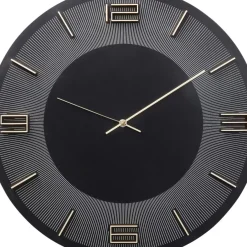 KARE Design Uhren-Wanduhr Leonardo Schwarz/Gold 50
