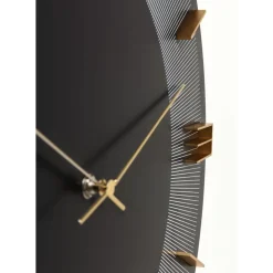 KARE Design Uhren-Wanduhr Leonardo Schwarz/Gold 50