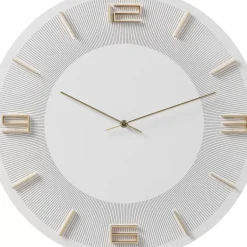 KARE Design Uhren-Wanduhr Leonardo Weis/Gold