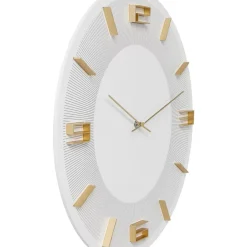 KARE Design Uhren-Wanduhr Leonardo Weis/Gold