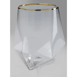 KARE Design Geschirr & Tischaccessoires-Weinglas Diamond Gold Rim