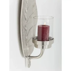 KARE Design Kerzenständer & Laternen-Windlicht Leaf Silber
