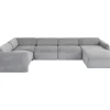 KARE Design Sofas & Couches-Wohnlandschaft 1 Lucca Grau Rechts 328Cm