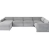 KARE Design Sofas & Couches-Wohnlandschaft 1 Lucca Grau Links 328Cm