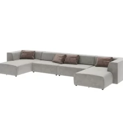 KARE Design Sofas & Couches-Wohnlandschaft Infinity Malibu Grau 434Cm