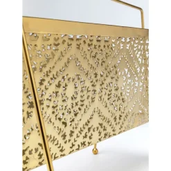 KARE Design Zeitungsständer-Zeitungsständer Basket Gold Klein